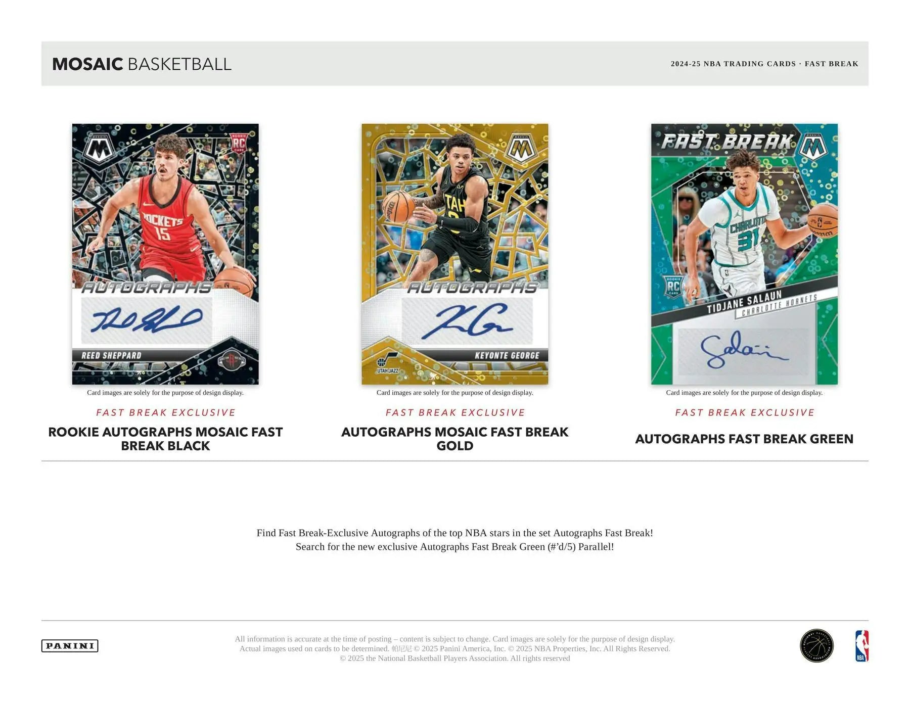 2024-25 Panini Mosaic Basketball Fast Break Box | Columbia Sports Cards - Sports Card Hobby Boxes