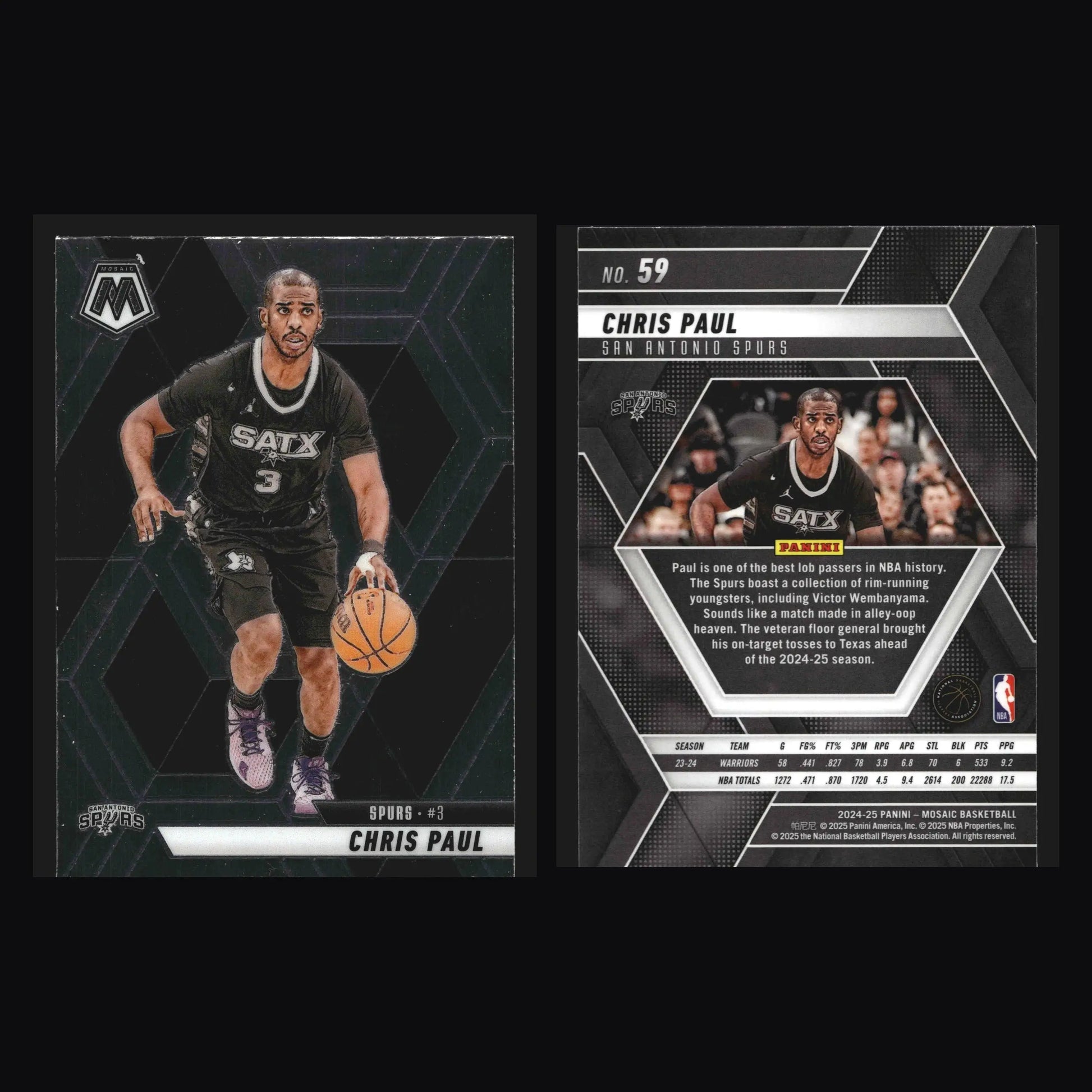 2024-25 Panini Mosaic Chris Paul #59 San Antonio Spurs - Basketball Card Single