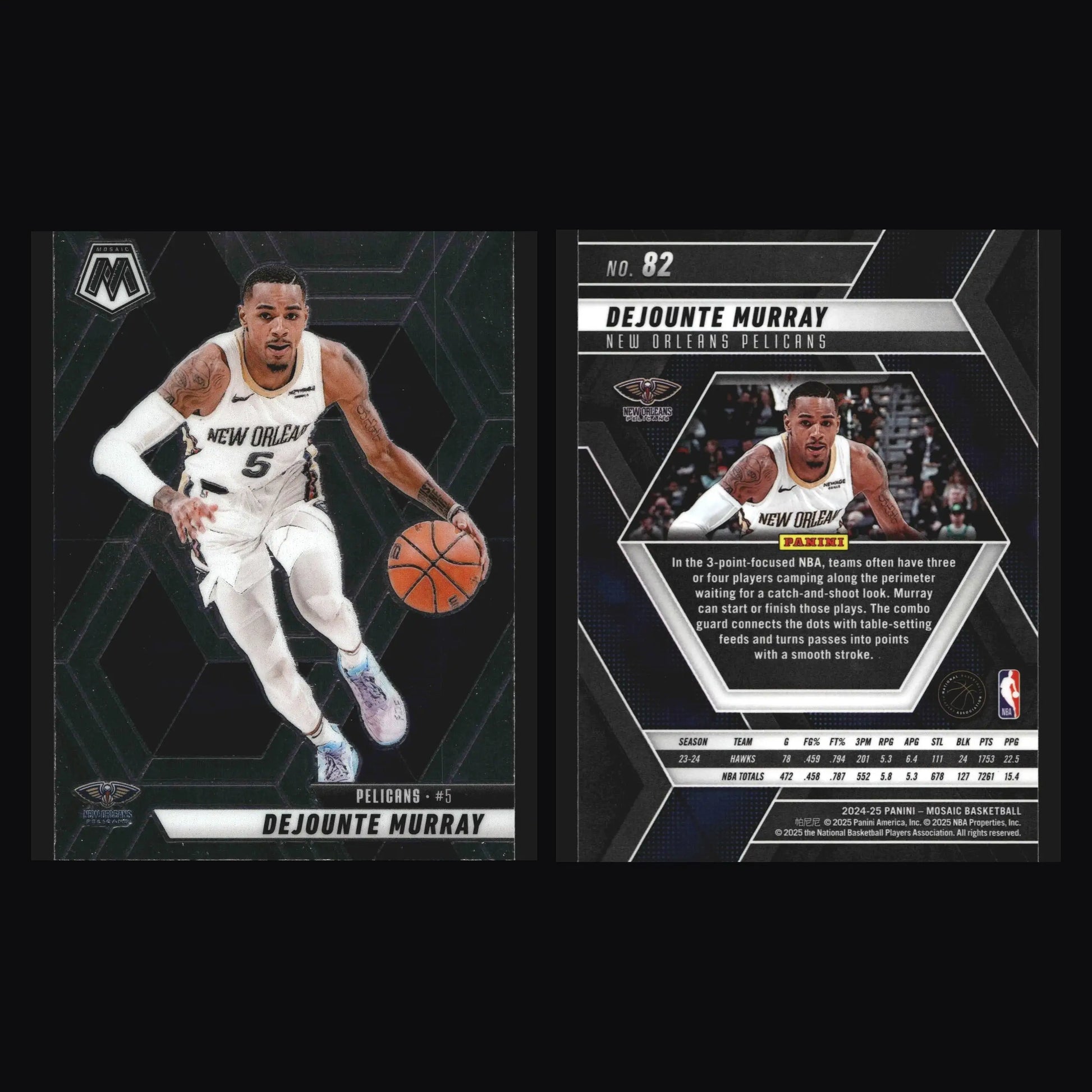2024-25 Panini Mosaic Dejounte Murray #82 New Orleans Pelicans