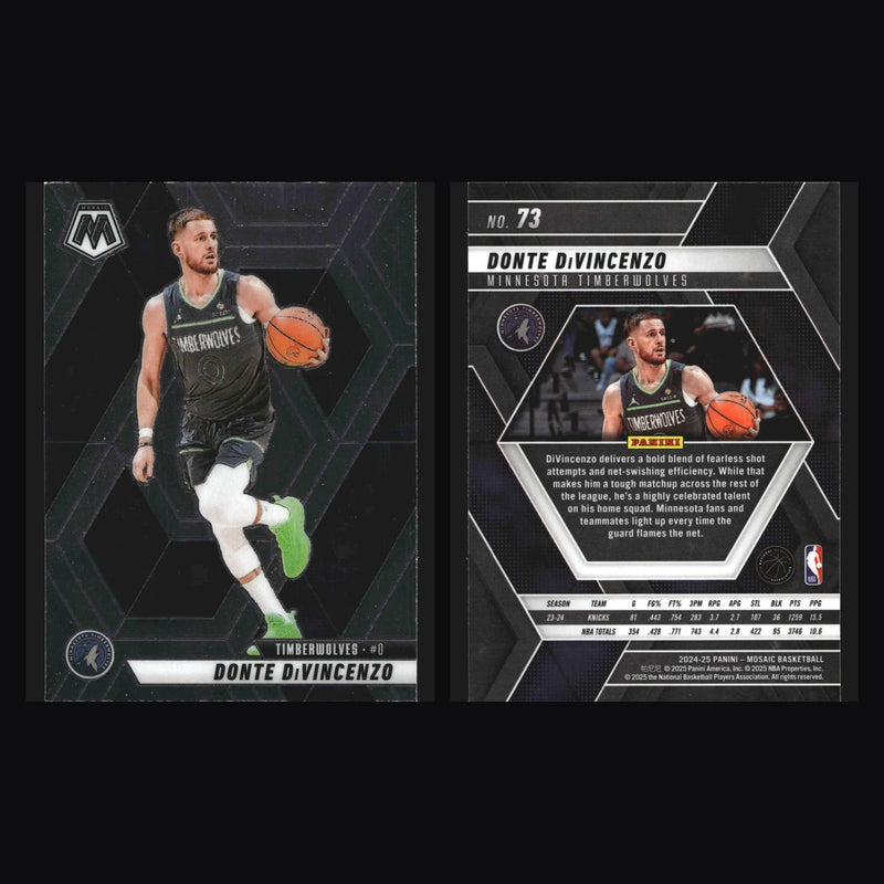 2024-25 Panini Mosaic Donte DiVincenzo #73 Minnesota Timberwolves - Basketball Card Single