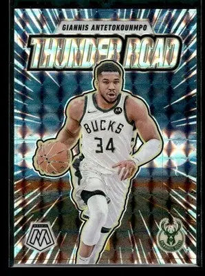 2024-25 Panini Mosaic Giannis Antetokounmpo #9 Mosaic Prizm Thunder Road Bucks - Basketball Card Single