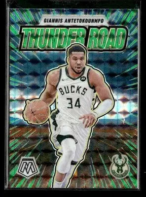 2024-25 Panini Mosaic Giannis Antetokounmpo #9 Thunder Road Green Mosaic Bucks