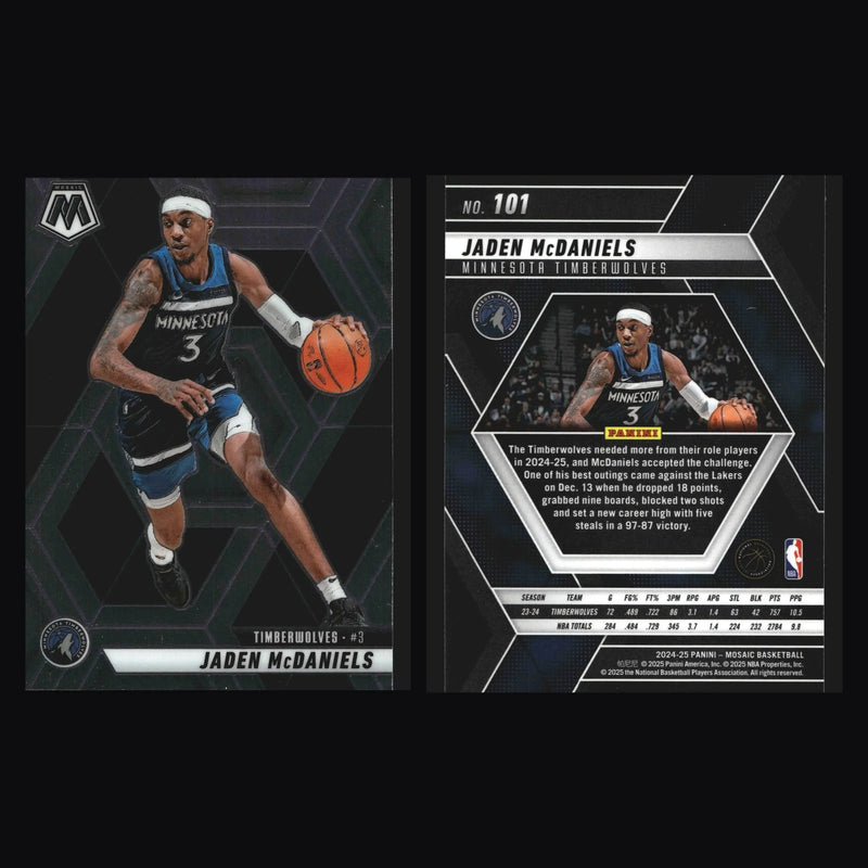 2024-25 Panini Mosaic Jaden McDaniels #101 Minnesota Timberwolves - Basketball Card Single