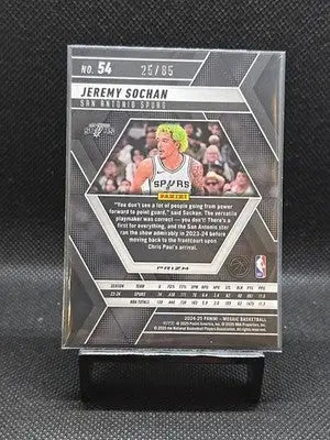 2024-25 Panini Mosaic - Jeremy Sochan #54 Fast Break Blue Mosaic Prizm /85 - Basketball Card Single
