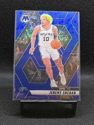 2024-25 Panini Mosaic - Jeremy Sochan #54 Fast Break Blue Mosaic Prizm /85 - Basketball Card Single