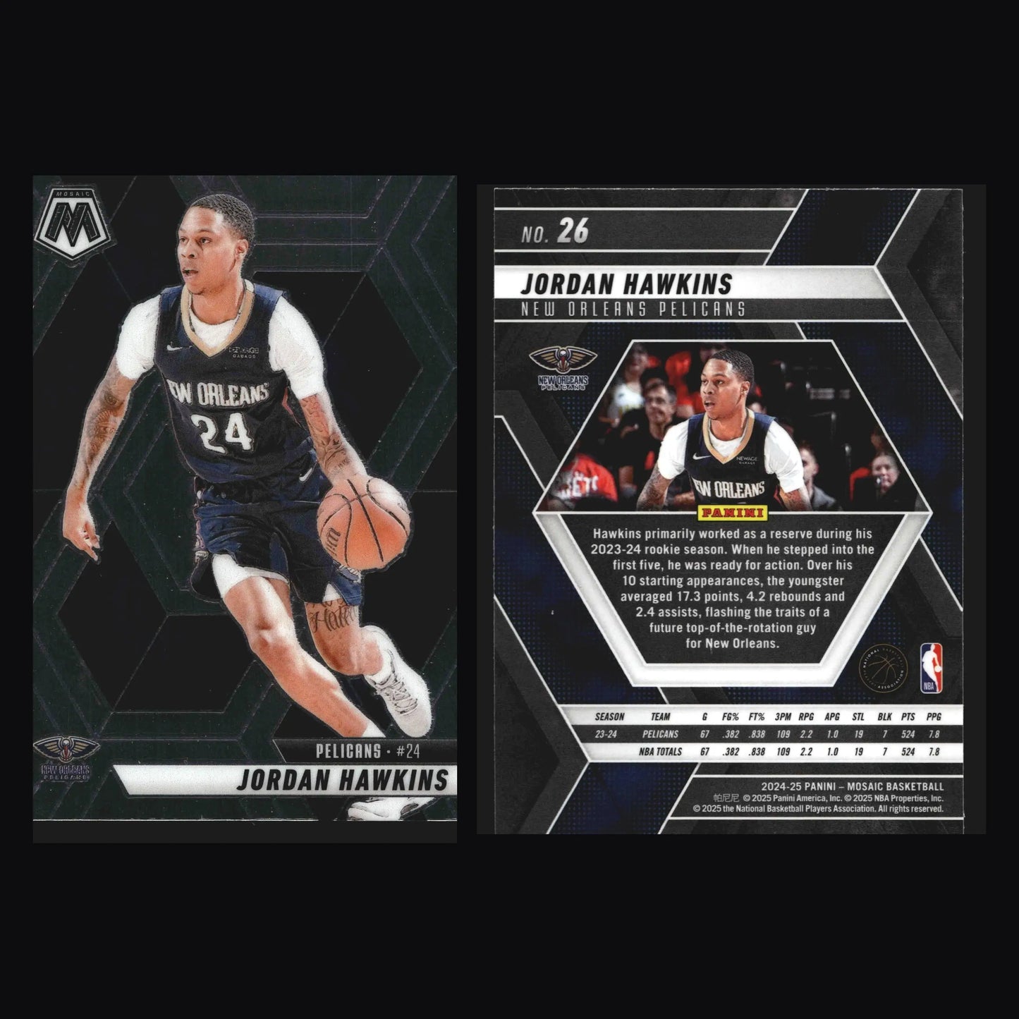 2024-25 Panini Mosaic Jordan Hawkins #26 New Orleans Pelicans