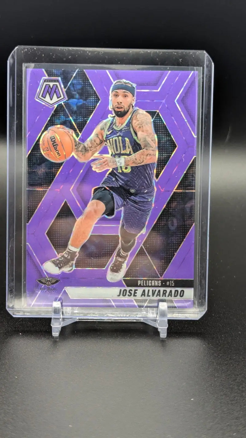 2024-25 Panini Mosaic - Jose Alvarado #199 Purple Fluorescent Prizm /249 - Basketball Card Single