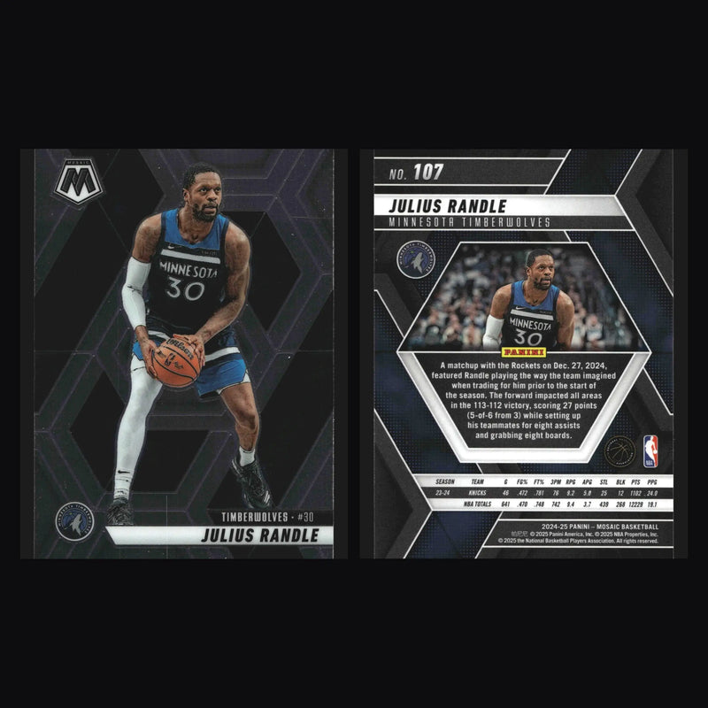 2024-25 Panini Mosaic Julius Randle #107 Minnesota Timberwolves - Basketball Card Single