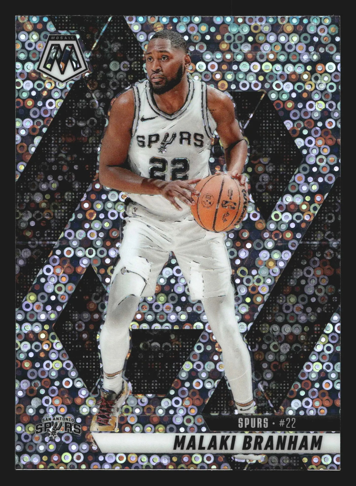 2024-25 Panini Mosaic Malaki Branham #95 Fast Break Mosaic Prizm Spurs - Basketball Card Single