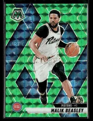 2024-25 Panini Mosaic Malik Beasley #130 Green Mosaic Detroit Pistons
