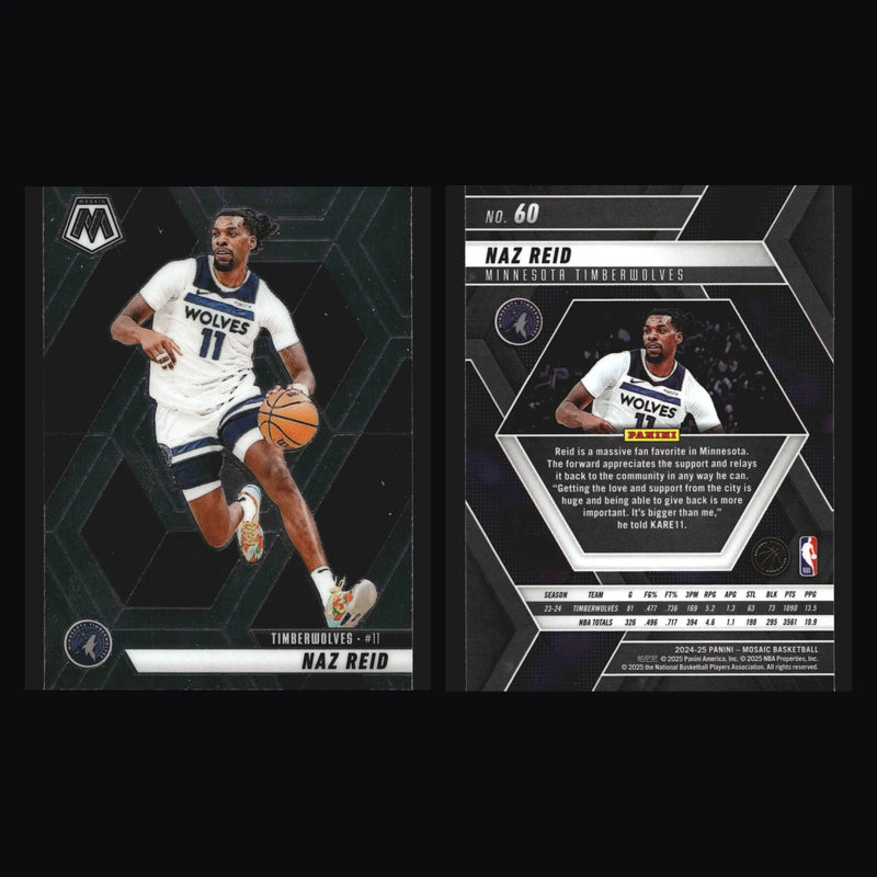 2024-25 Panini Mosaic Naz Reid #60 Minnesota Timberwolves - Basketball Card Single