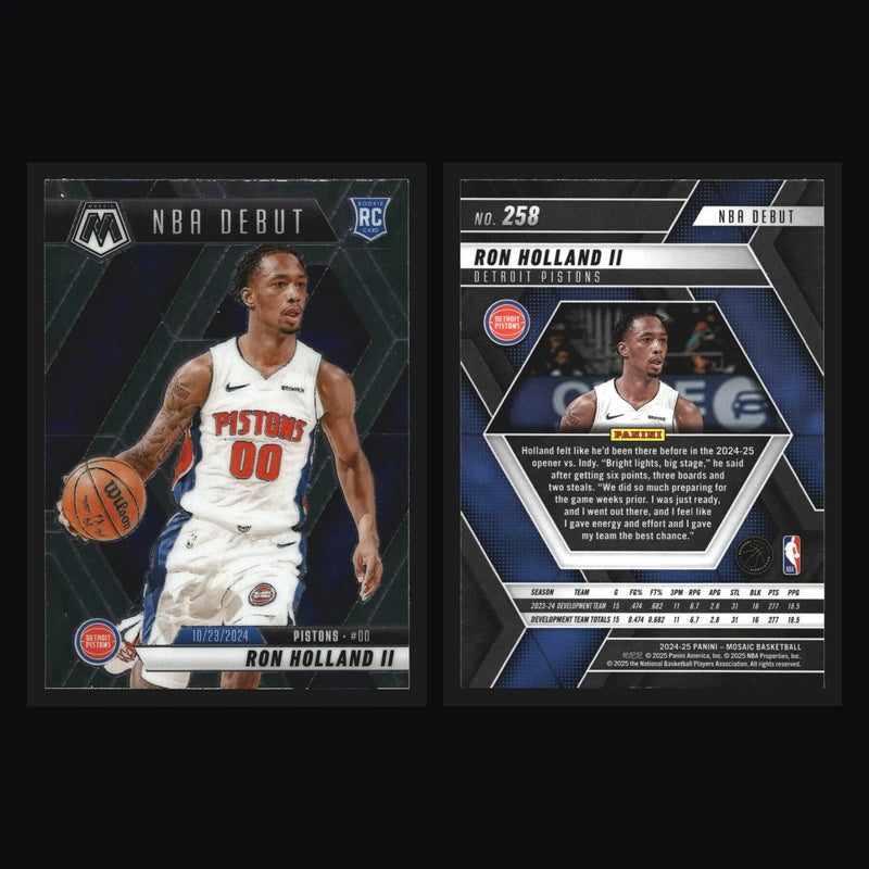 2024-25 Panini Mosaic NBA Debut Ron Holland II #258 RC Pistons Rookie
