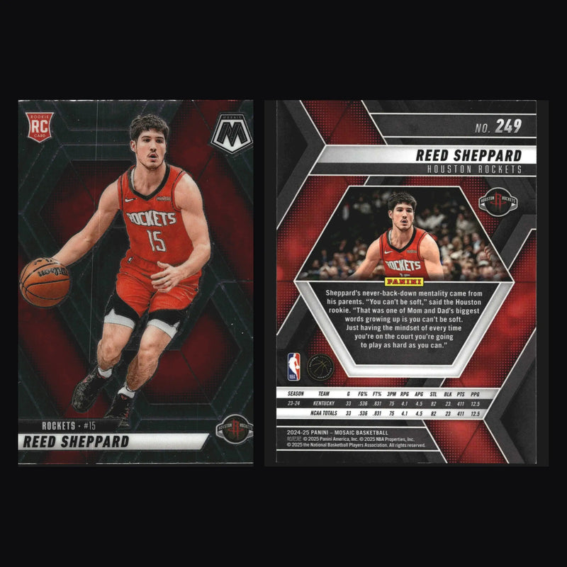 2024-25 Panini Mosaic Reed Sheppard #249 RC Houston Rockets - Basketball Card Single