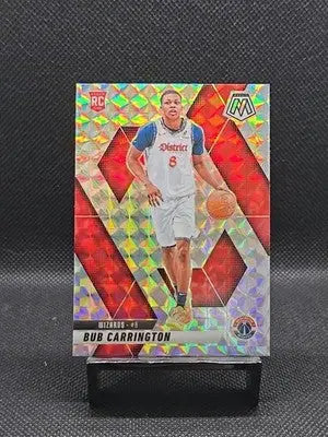 2024-25 Panini Mosaic Silver Mosaic Rookie RC Bub Carrington Wizards #206 - Basketball Card Single