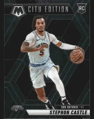 2024-25 Panini Mosaic Stephon Castle #290 City Edition San Antonio Spurs RC - Basketball Card Single