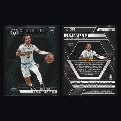 2024-25 Panini Mosaic Stephon Castle #290 City Edition San Antonio Spurs RC - Basketball Card Single