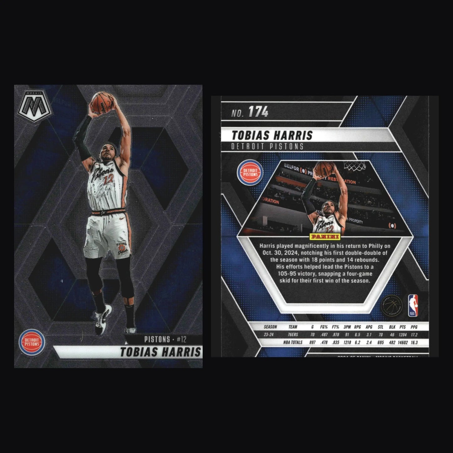 2024-25 Panini Mosaic Tobias Harris #174 Detroit Pistons