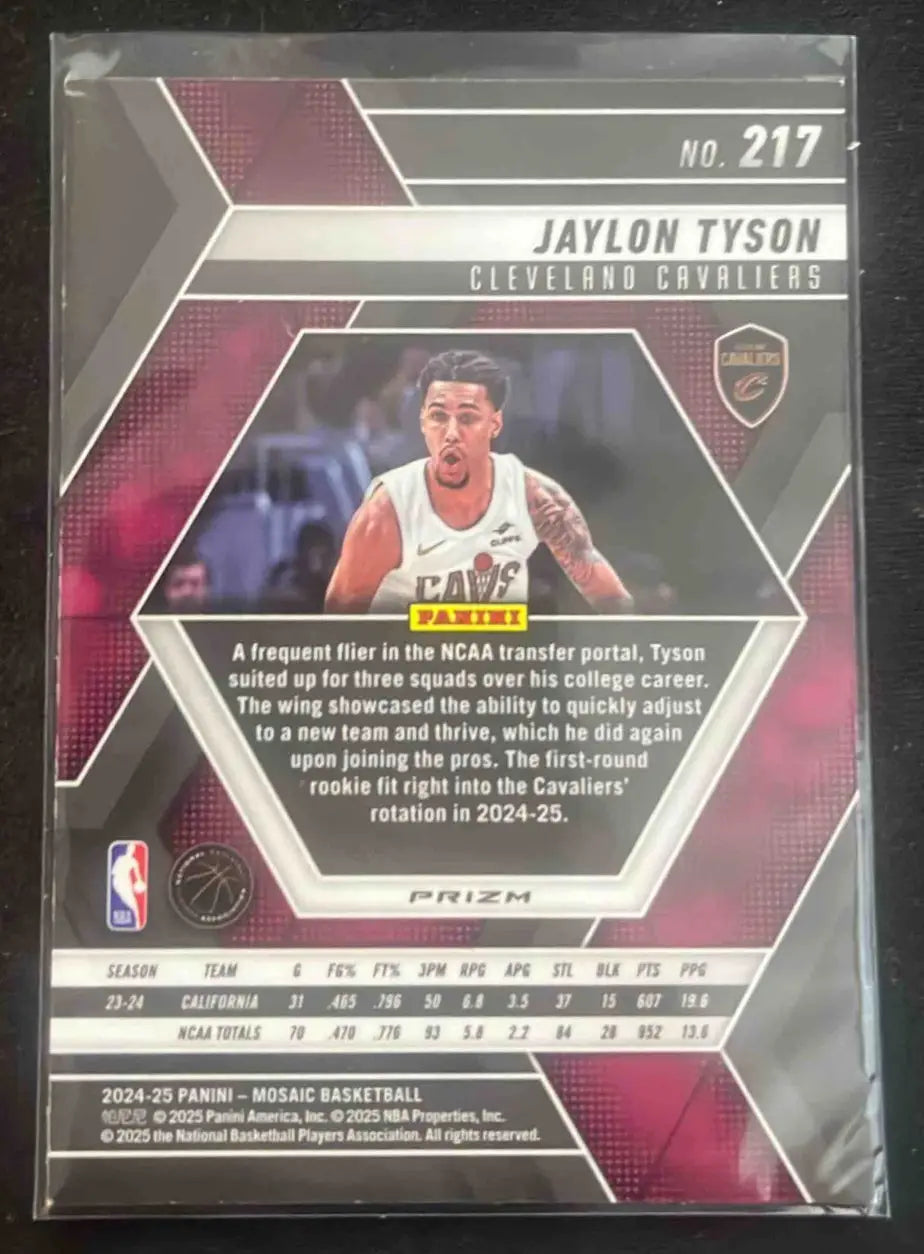 2024-25 Panini Mosaic Jaylon Tyson Green Prizm NBA basketball card image