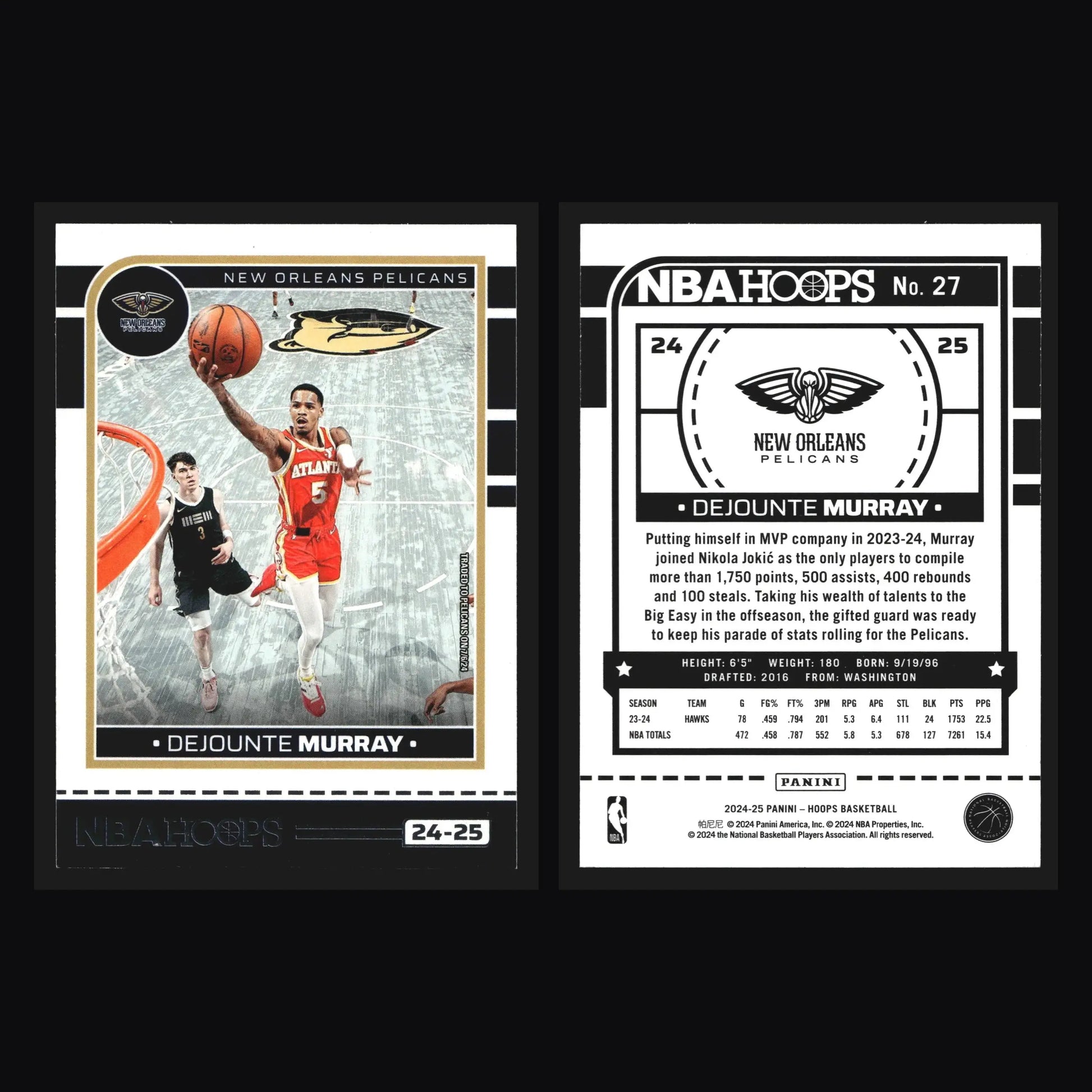 2024-25 Panini NBA Hoops Dejounte Murray #27 New Orleans Pelicans
