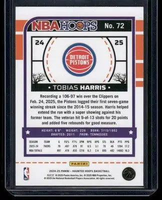 2024-25 Panini NBA Hoops Haunted Hoops Tobias Harris #72 14/31 Basketball - Basketball Card Single