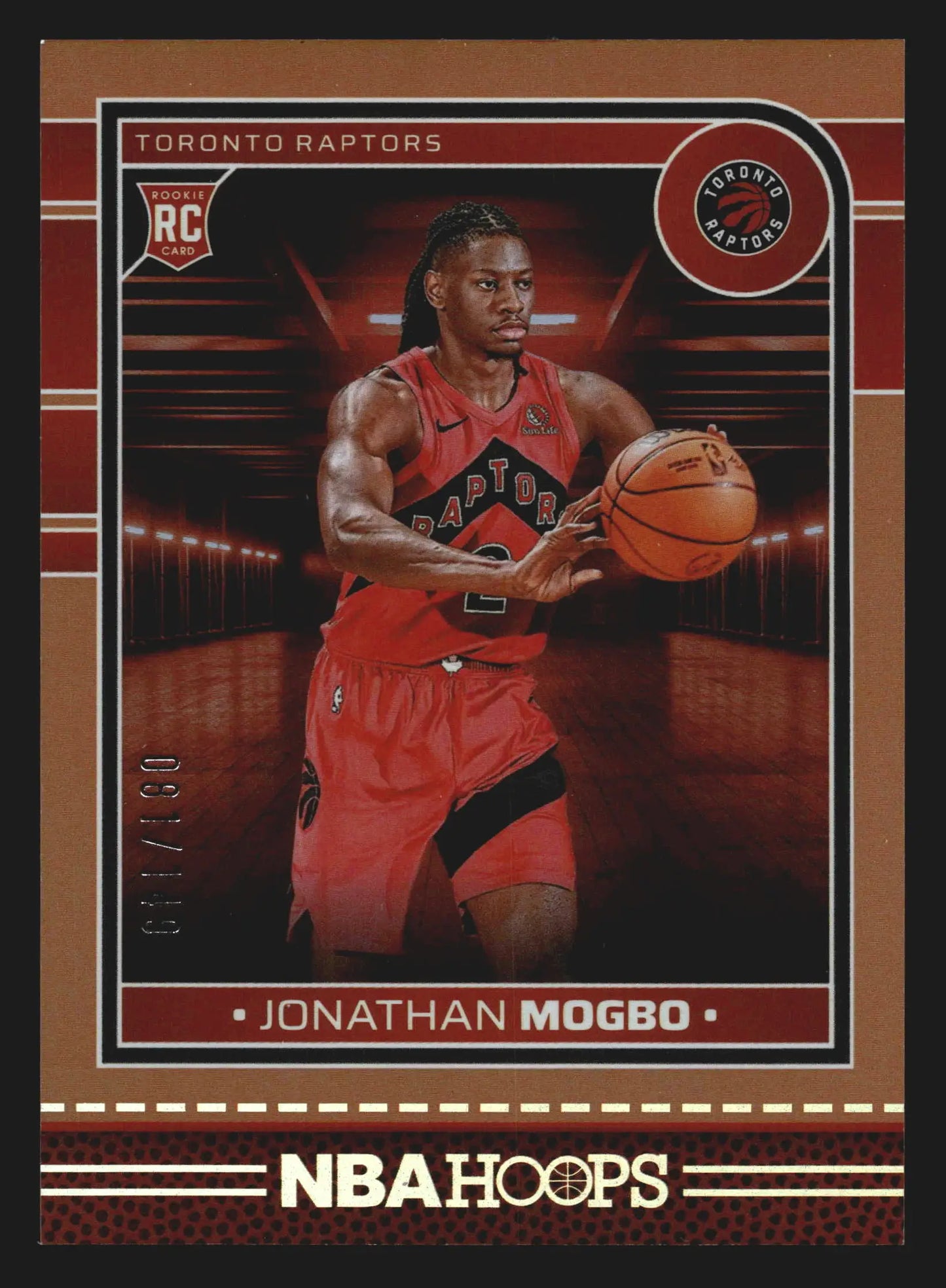 2024-25 Panini NBA Hoops Jonathan Mogbo #261 Orange 081/149 RC Raptors - Basketball Card Single
