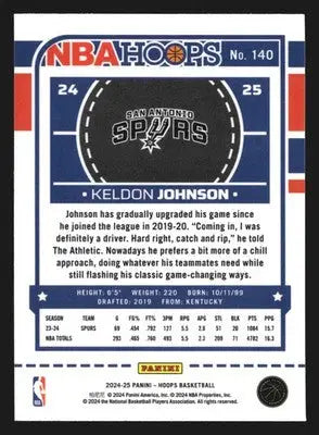 2024-25 Panini NBA Hoops Keldon Johnson #140 Premium Stock San Antonio Spurs - Basketball Card Single
