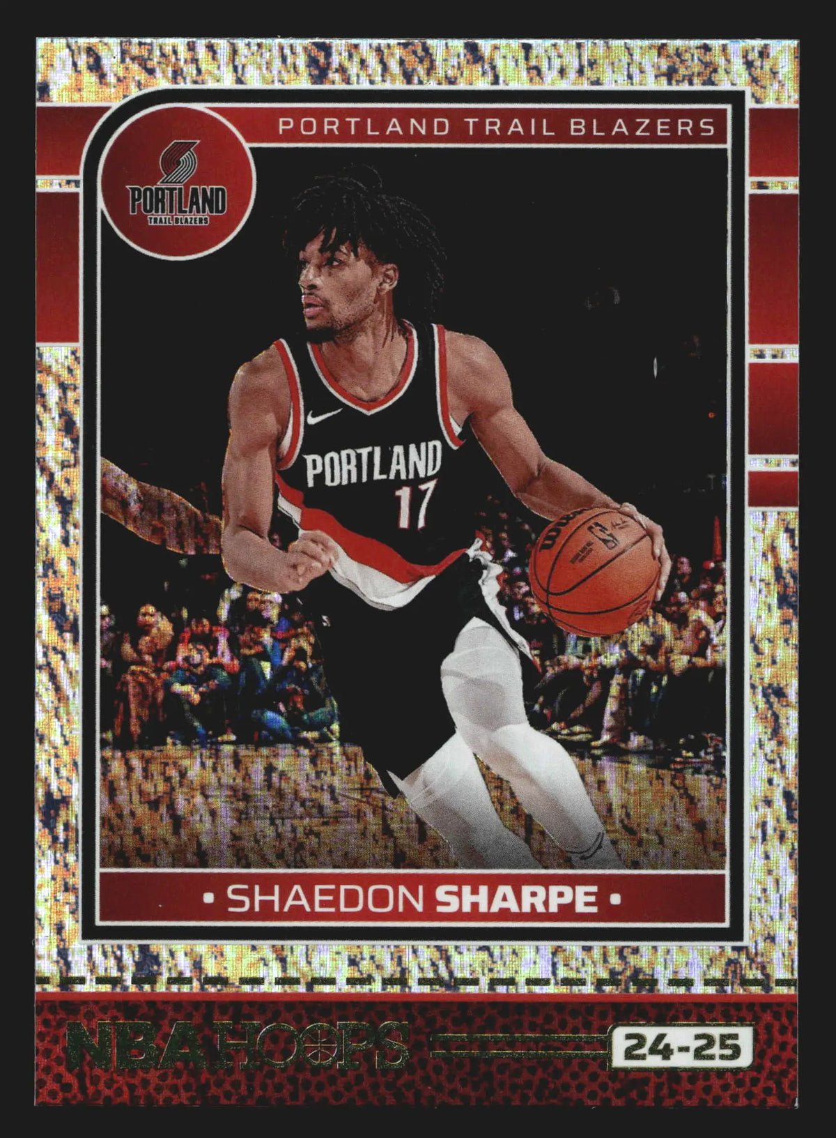 2024-25 Panini NBA Hoops Shaedon Sharpe #184 Texture Trail Blazers - Basketball Card Single