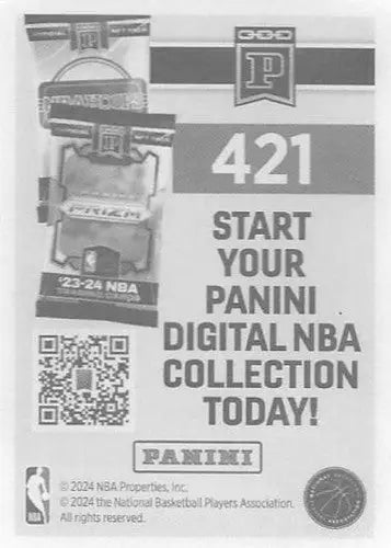 2024-25 Panini NBA Stickers #421 Dillon Jones NM Near Mint Thunder ID:82694 - Basketball Card Single