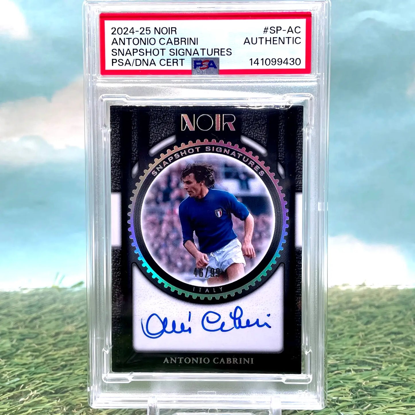 2024-25 Panini Noir Antonio Cabrini On Card Auto Italy /99 PSA DNA - Soccer Card Single