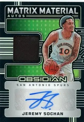 2024-25 Panini Obsidian Jeremy Sochan #MM-JSS Matrix Material Patch Auto 81/99 - Basketball Card Single
