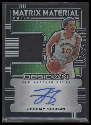 2024-25 Panini Obsidian #MM-JSS Jeremy Sochan Matrix Material Autos #/99 - Basketball Card Single