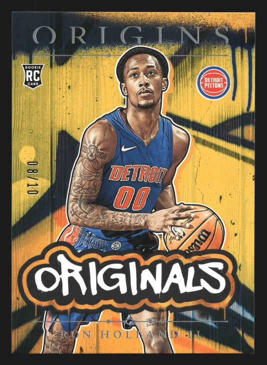 2024-25 Panini Origins Originals Ron Holland II #7 Gold /10 RC Pistons - Basketball Card Single