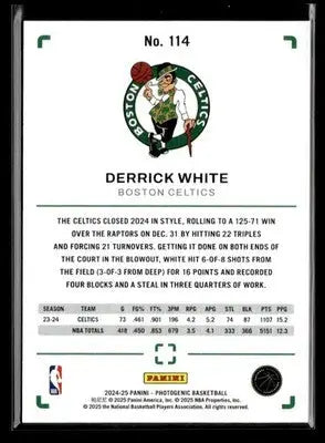 2024-25 Panini PhotoGenic #114 Derrick White Base Boston Celtics - Basketball Card Single