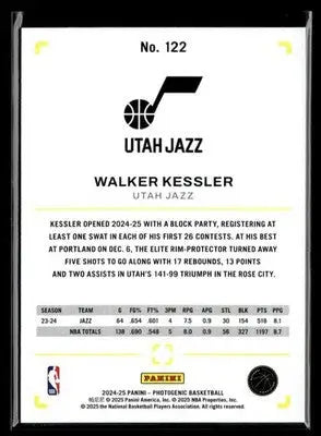 2024-25 Panini PhotoGenic #122 Walker Kessler - Basketball Card Single