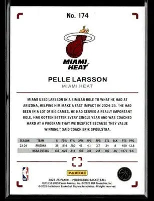 2024-25 Panini PhotoGenic #174 Pelle Larsson Base Miami Heat