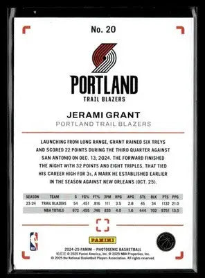 2024-25 Panini PhotoGenic #20 Jerami Grant - Basketball Card Single