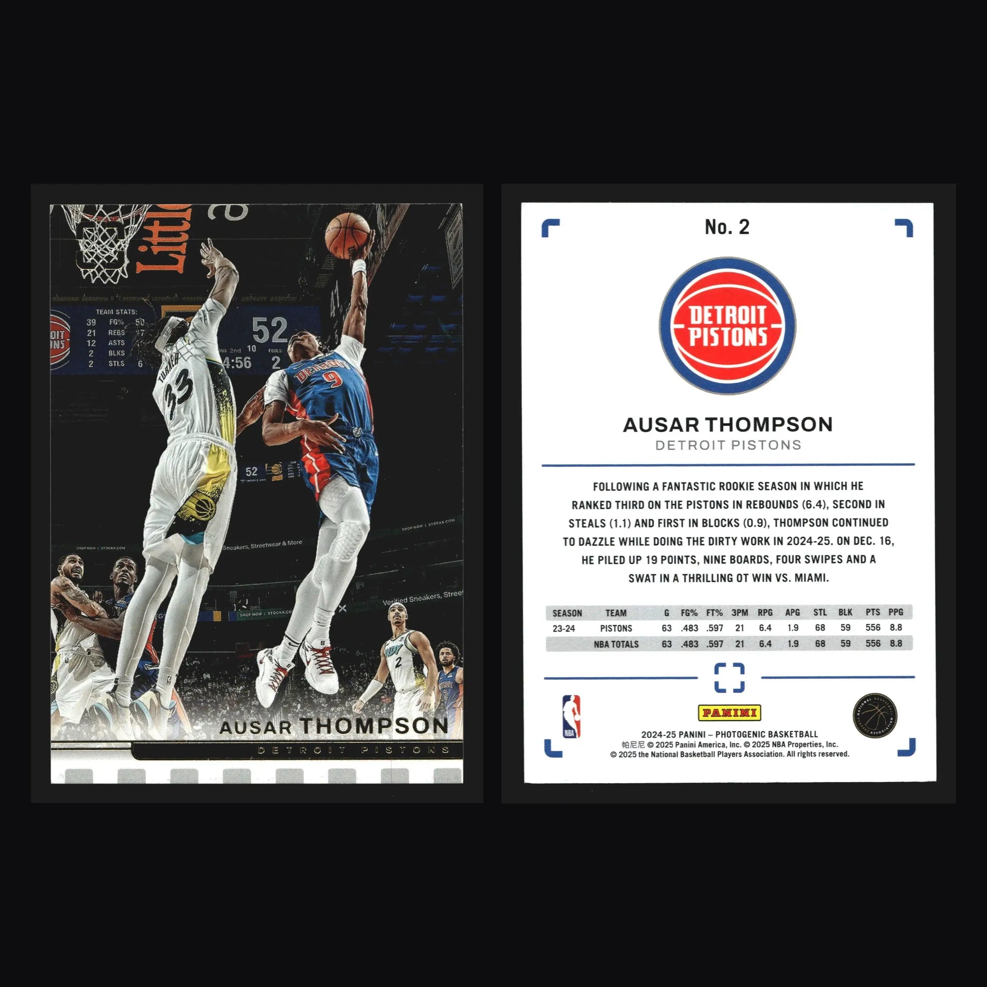 2024-25 Panini Photogenic Ausar Thompson #2 Detroit Pistons
