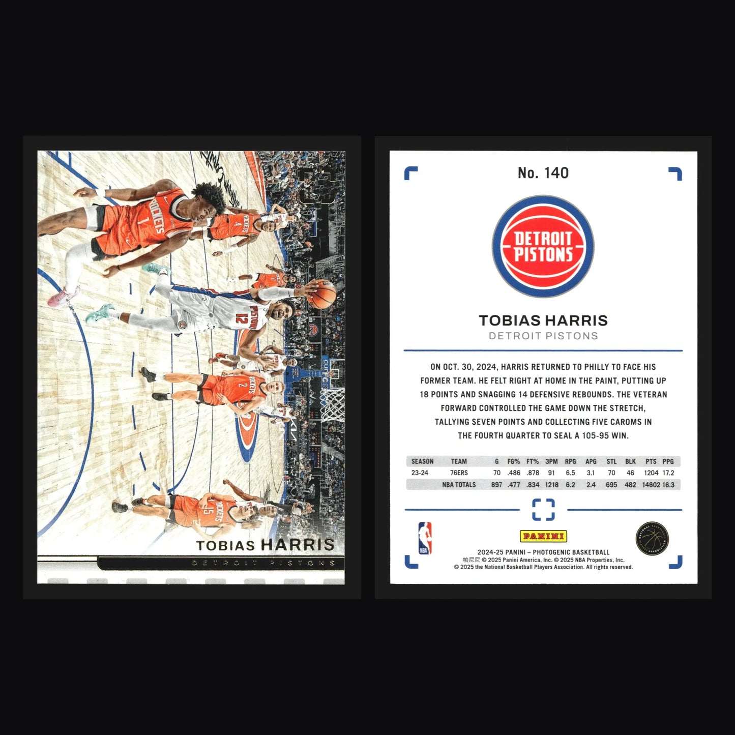 2024-25 Panini Photogenic Tobias Harris #140 Detroit Pistons