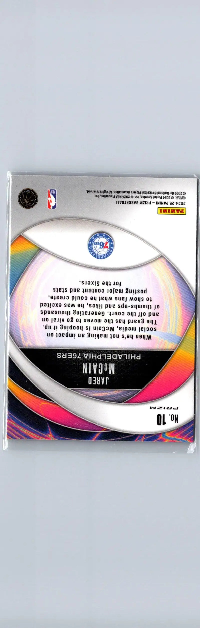 Jared McCain basketball card from 2024-25 Panini Prizm featuring Jared McCain Instant Impact Silver