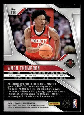 2024-25 Panini Prizm #118 Amen Thompson - Basketball Card Single