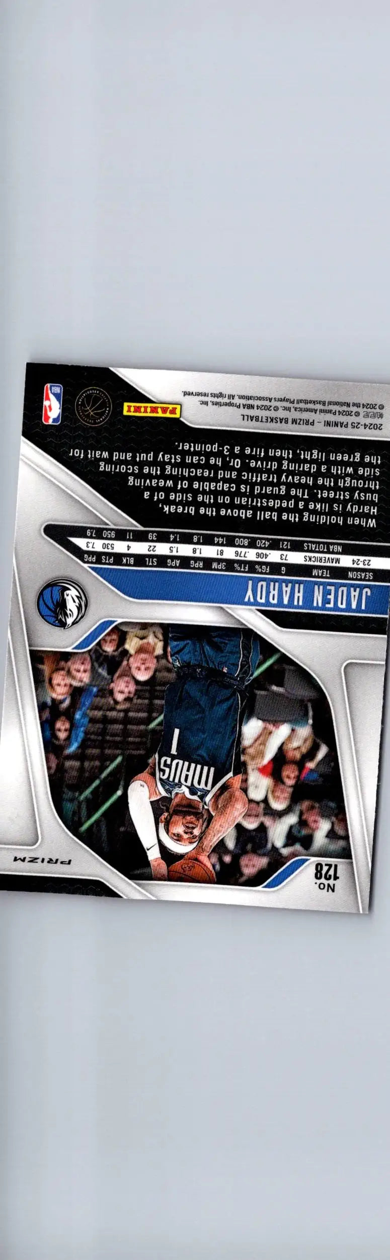 Jaden Hardy basketball card from 2024-25 Panini Prizm with Jaden Hardy Prizms Pink Ice