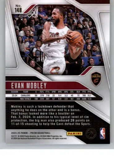 Evan Mobley basketball card with original gloss from 2024-25 Panini Prizm Cavaliers