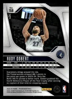 2024-25 Panini Prizm #159 Rudy Gobert - Basketball Card Single