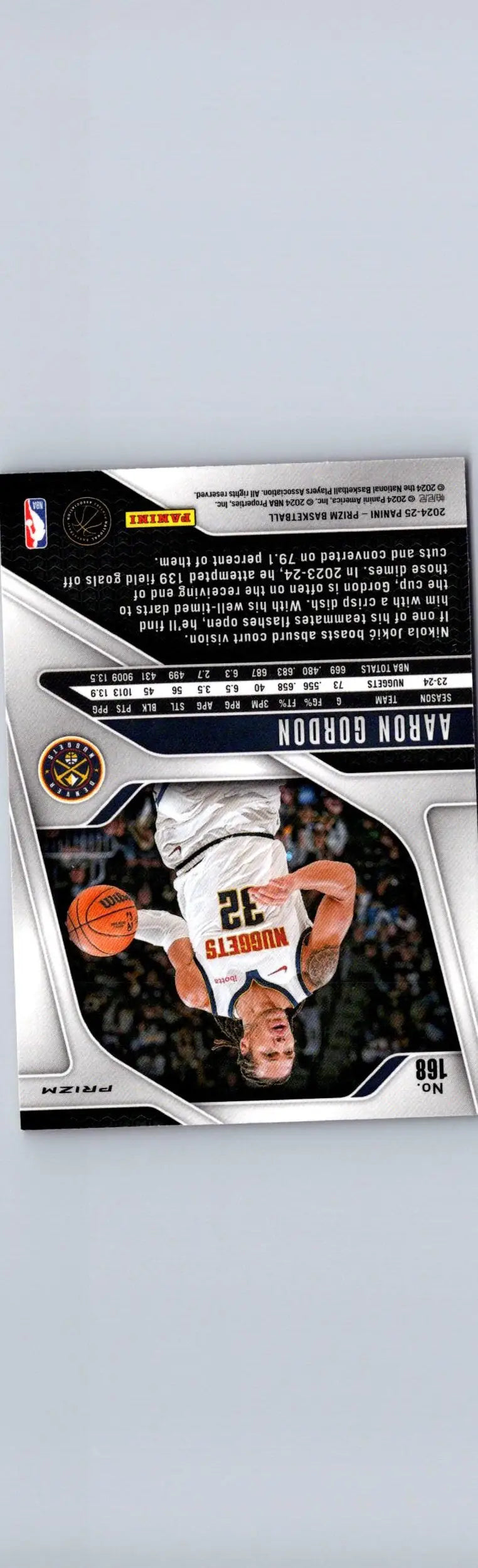 Basketball card of Aaron Gordon from 2024-25 Panini Prizm Gordon Prizms Pink Ice