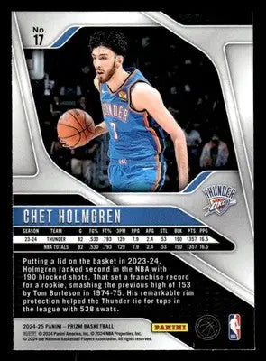 2024-25 Panini Prizm #17 Chet Holmgren - Basketball Card Single