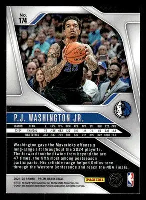 2024-25 Panini Prizm #174 P.J. Washington Jr. - Basketball Card Single
