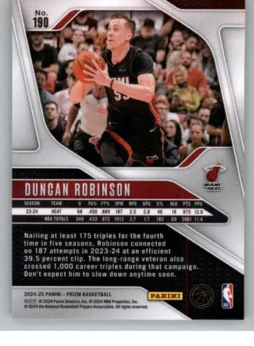 2024-25 Panini Prizm #190 Duncan Robinson NM-MT Heat ID:77212 - Basketball Card Single