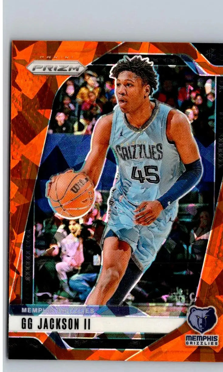 Basketball trading card featuring GG Jackson II Prizms Orange Ice from Panini Prizm
