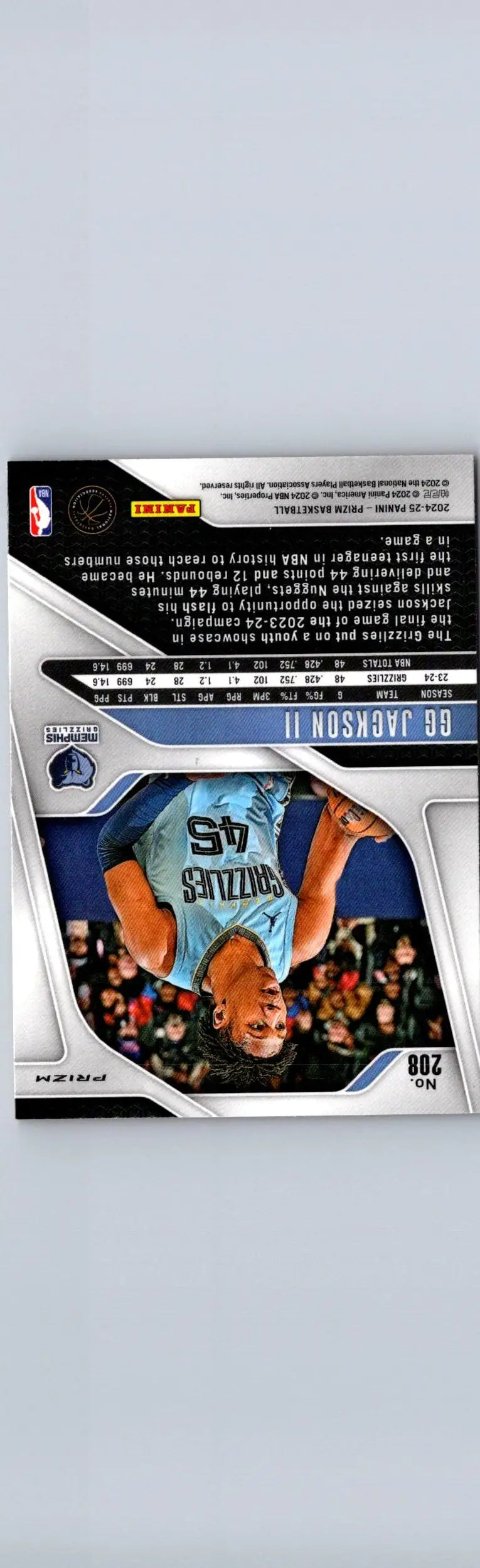 Basketball trading card featuring Jackson II Prizms Orange Ice from Panini Prizm 2024-25