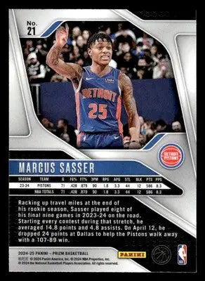 2024-25 Panini Prizm #21 Marcus Sasser - Basketball Card Single